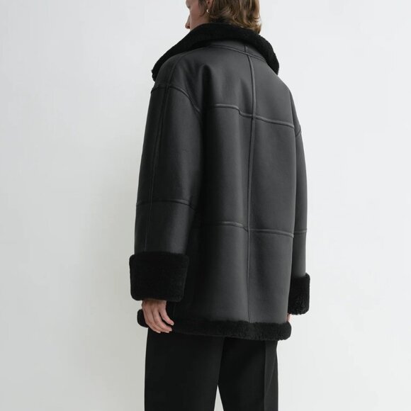 Authentic Toteme Women's Fur Zip-up Leather Jacket coat (MFSP $2500) XS/S - Picture 4 of 8